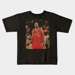 The Late Big Fella 'Kevin Duckworth' in A Rare Clippers Shot Kids T-Shirt